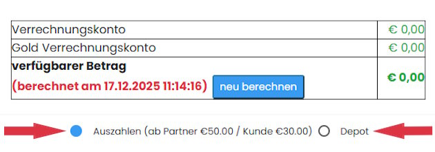 Auszug aus TGI Kundenkonto